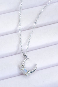 Thumbnail for Natural Moonstone Moon Pendant Necklace - T - 2 FINISHES -