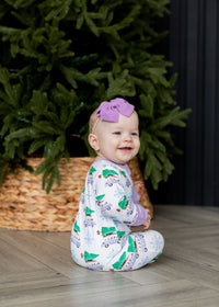 Thumbnail for Eclipse Kids - Tree-Mendous Christmas - Purple - Long Sleeve Zipper Sleep Romper -