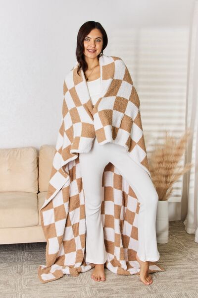 Cuddley Checkered Decorative Throw Blanket - T - 6 COLORS -