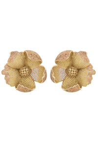 Thumbnail for LATELITA - Poppy Flower Lemon Earrings Gold -