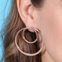 Thumbnail for Riah Fashion - Double Hoop Post Earrings - 3 FINISHES -