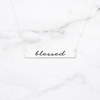 Thumbnail for Blessed Necklace - Rose Gold Bar Necklace -