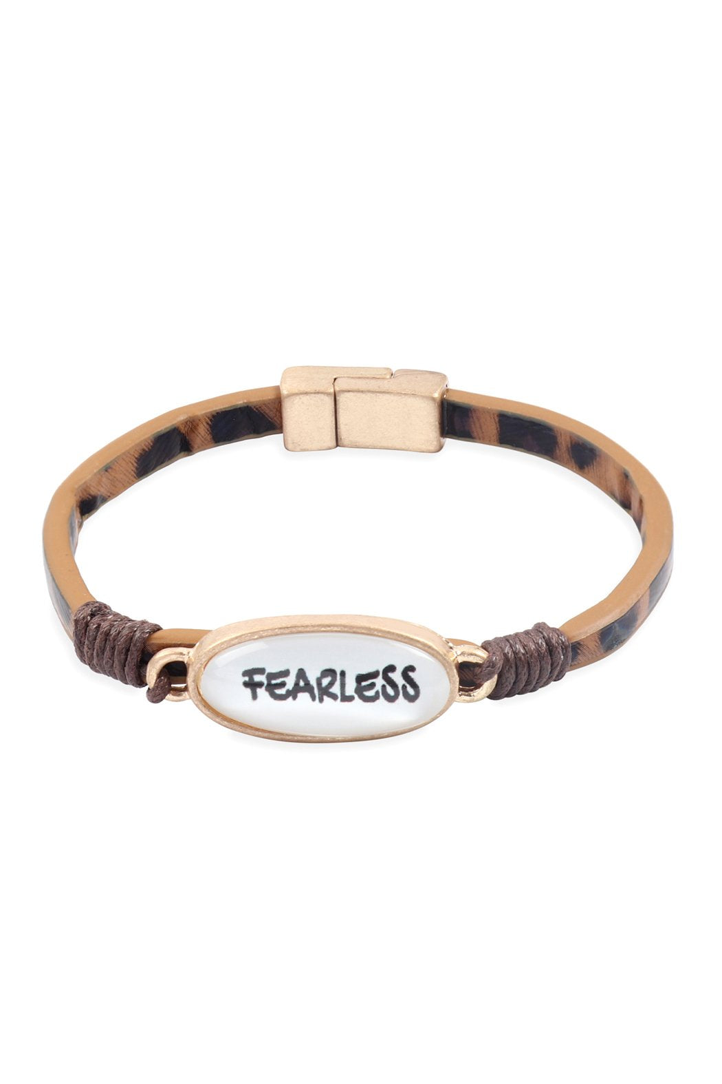 "Fearless" Animal Print Leather Magnet Bracelet - 4 COLORS - FINISHES -