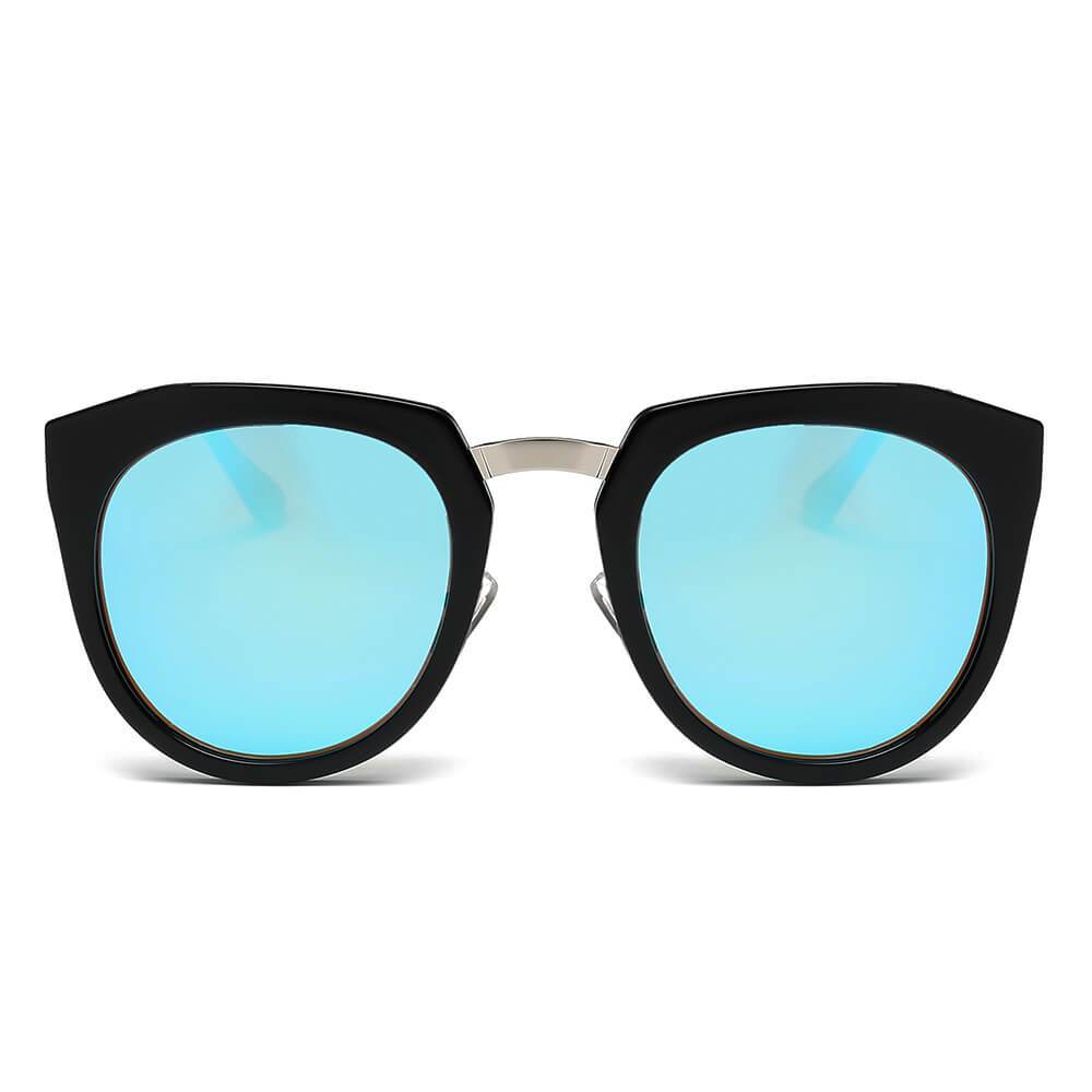 Ferndale | CA12 - Mirrored Polarized Lens Oversize Cat Eye Sunglasses - 6 COLORS -