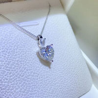 Thumbnail for 2 Carat Moissanite 925 Sterling Silver Heart Pendant Necklace