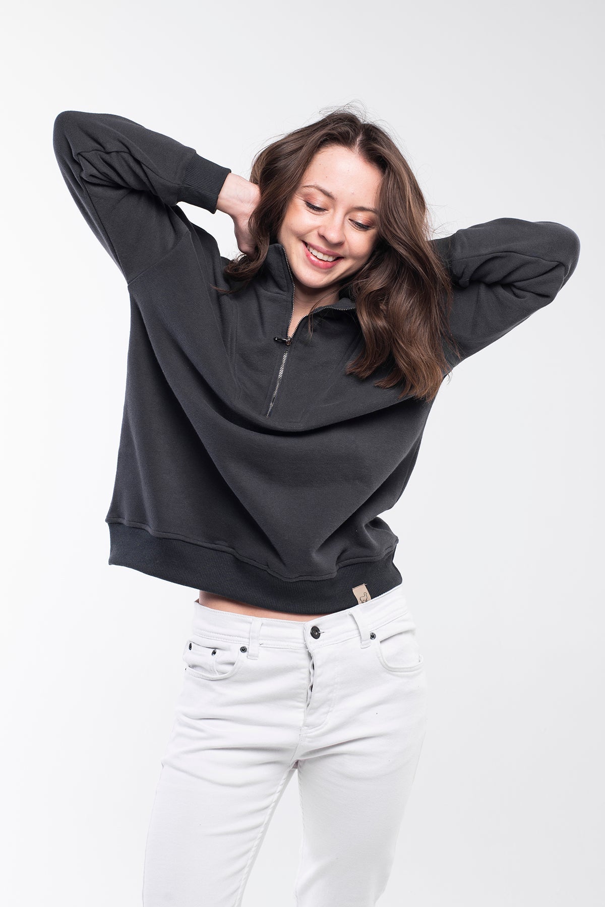 Zipped Neck Sweatshirt - 5 COLORS -