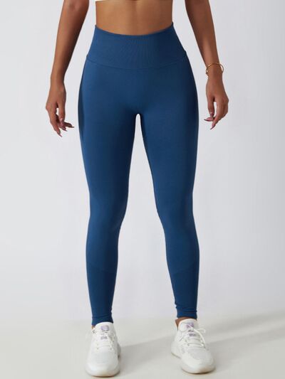 Wide Waistband High Waist Active Leggings - T - 9 COLORS -