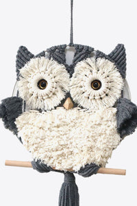 Thumbnail for Hand-Woven Tassel Owl Macrame Wall Hanging - 27.5