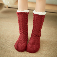 Thumbnail for Contrast Winter Socks - FITS WOMENS SIZES 6 THRU 12 - T - 9 COLORS -