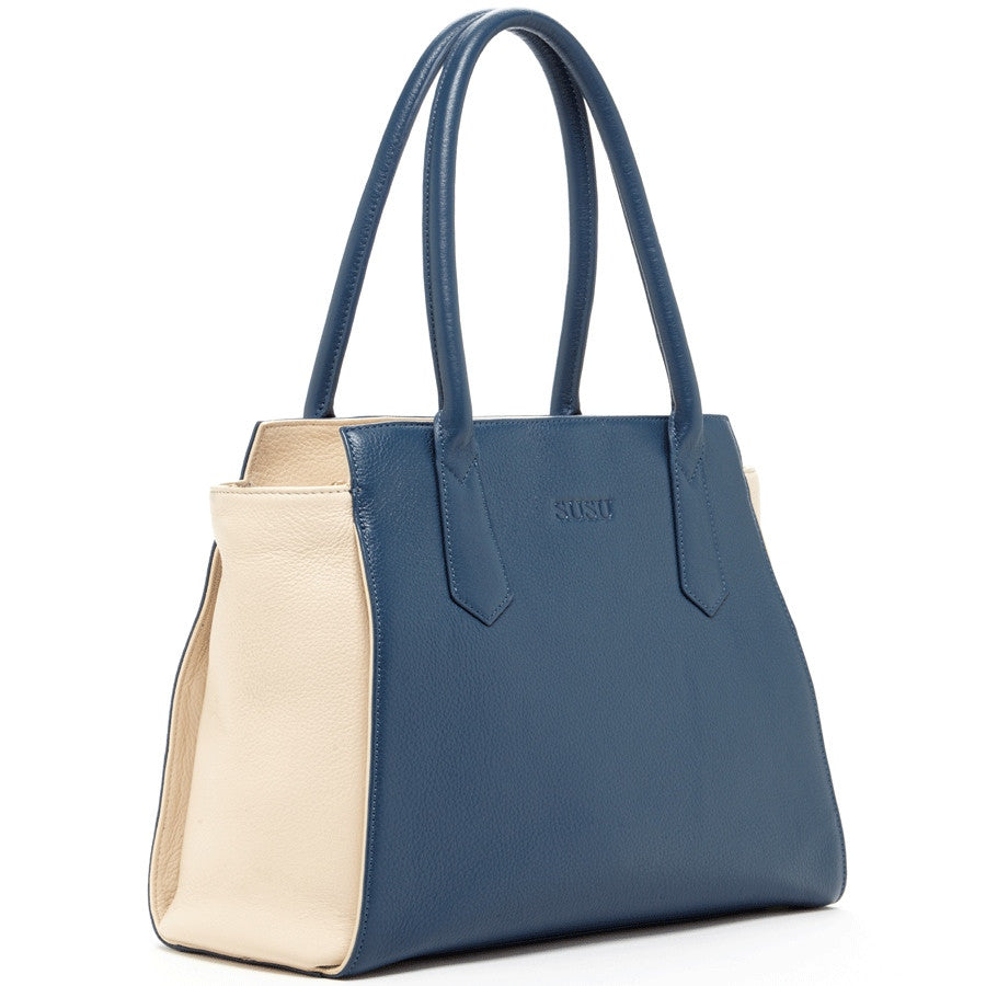 Jody Blue Ivory Leather Tote Bag -