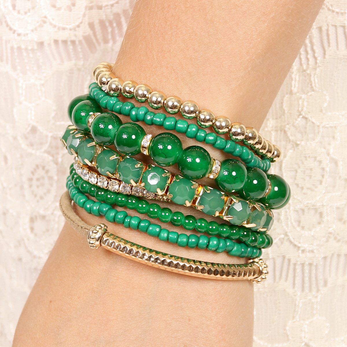 Multicolor Beaded Stretch Bracelet  - 26 COLORS