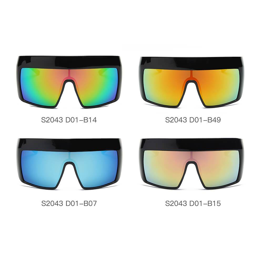 Folsom | S2043 - Women Oversize Shield Sunglasses - 4 LENS COLORS -