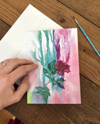 Thumbnail for Box Set of 6 Greeting Cards: Cards, Thistles, Daylily, Rose, Magnolia, Geranium, Blank Artist Cards, Mother's Day Cards - SET(6) -