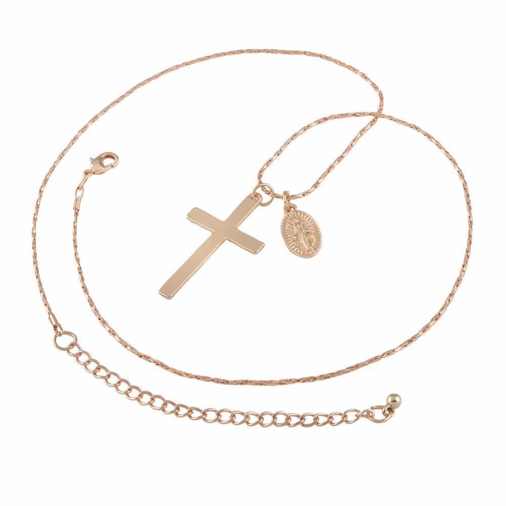 Marigold Shadows - Eutychus Saint Cross Necklace - Gold -