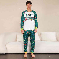 Thumbnail for MEN MERRY CHRISTMAS Graphic Top and Printed Pants Set - T -