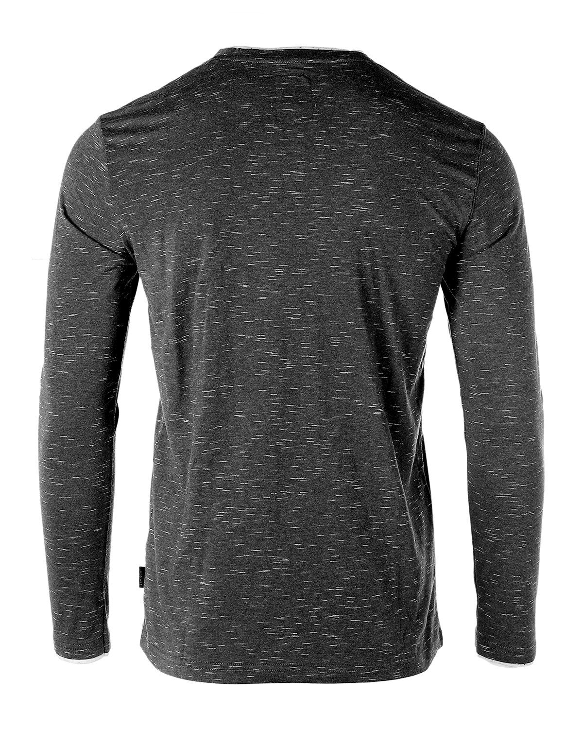 Mens Basic Fashion Layered Cuff V-Neck Slim Athletic Long Sleeve T-Shirt - 1 COLOR