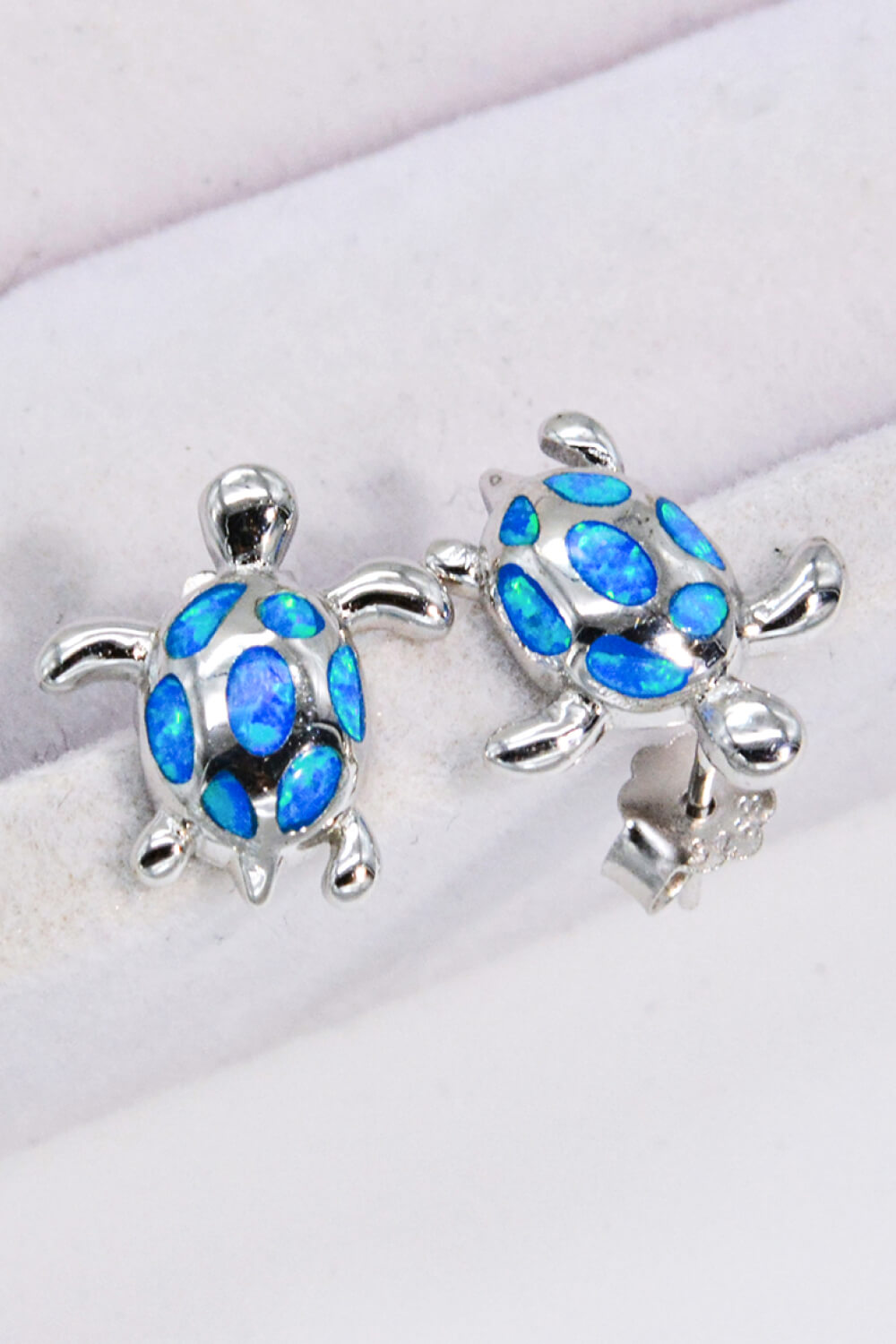 Opal Turtle Platinum-Plated Stud Earrings - T - 1 COLOR -