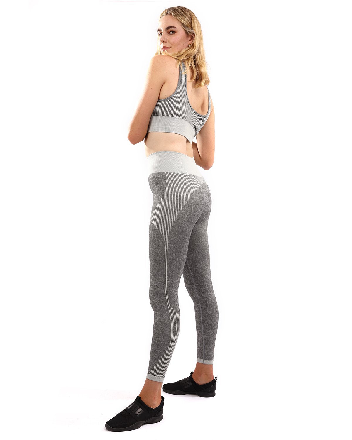 Savoy - Isalda Seamless Leggings & Sports Bra Set - Grey - 1 COLOR -