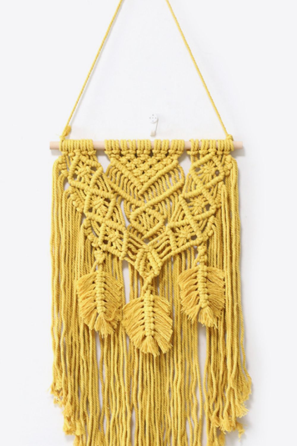 Fully Handmade Fringe Macrame Wall Hanging - 13.7" X 25.5" - T - 3 COLORS -