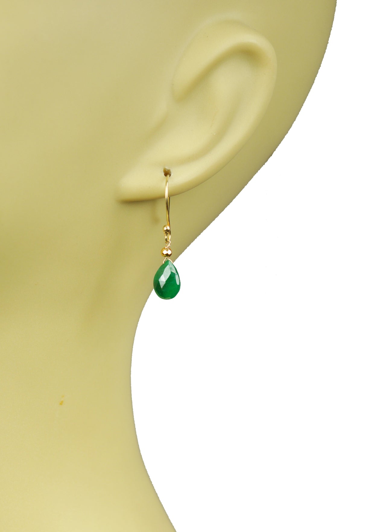 Gena Myint - Emerald Drop Vermeil Earrings -