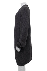 Thumbnail for Cabin Measures - Heavy Knit Alpaca Wool Sweater Coat in Carbon -