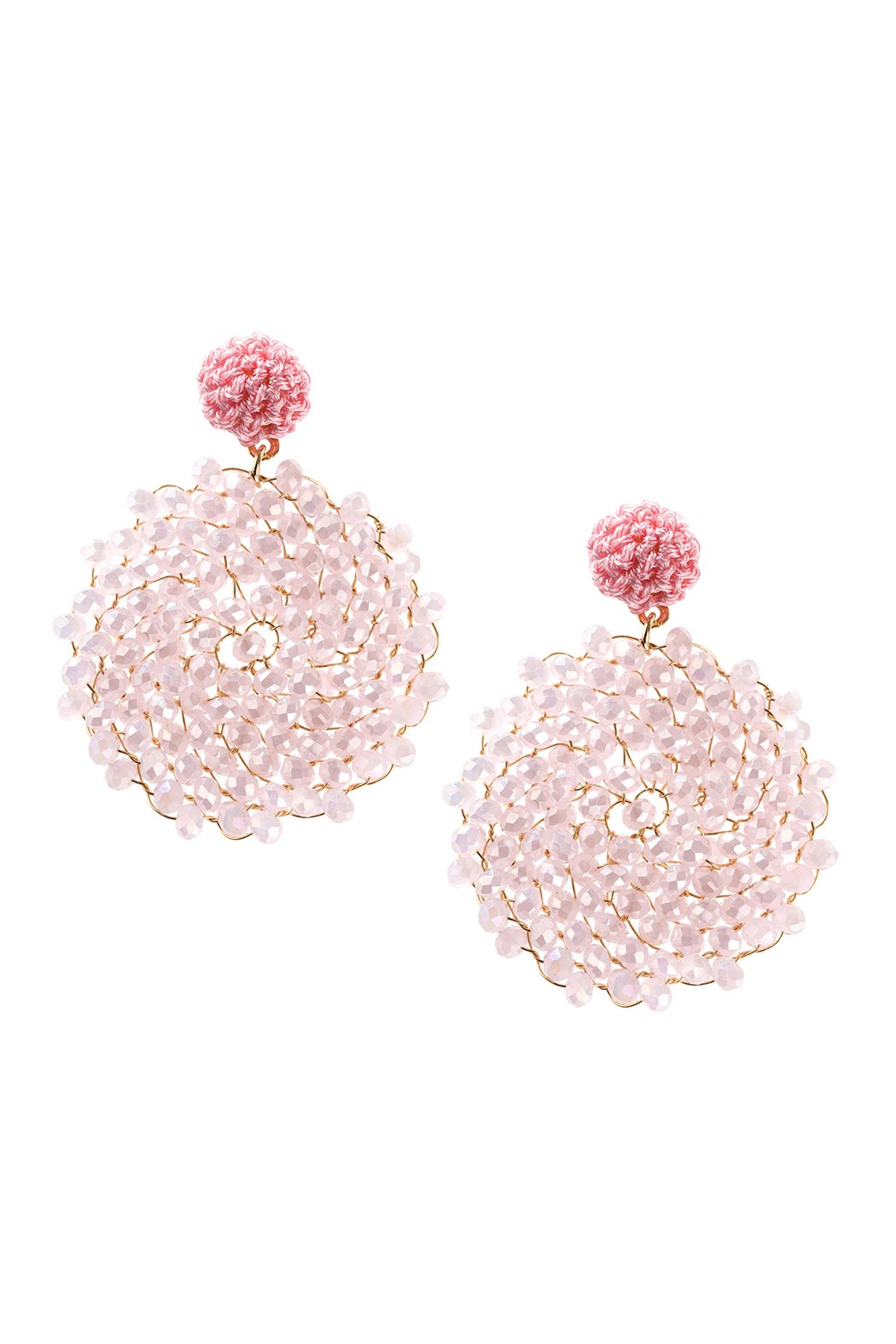 Swirl Pattern Rondelle Drop Earrings - 8 COLORS -