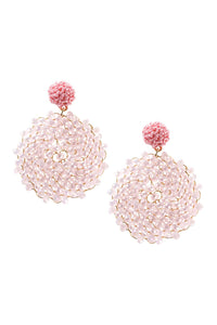 Thumbnail for Swirl Pattern Rondelle Drop Earrings - 8 COLORS -