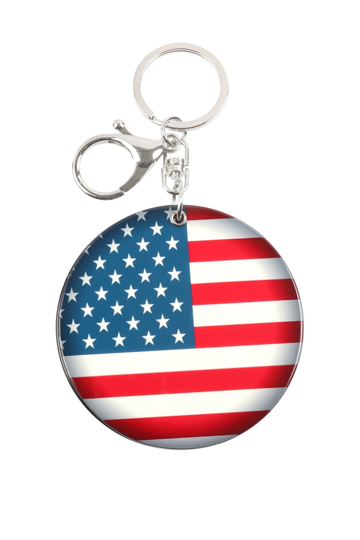 Riah Fashion - American Flag With Mirror Keychain -