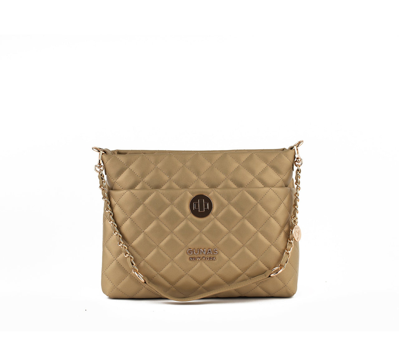 GUNAS NEW YORK - Koi - Gold Quilted Vegan Leather Purse - 1 COLOR -