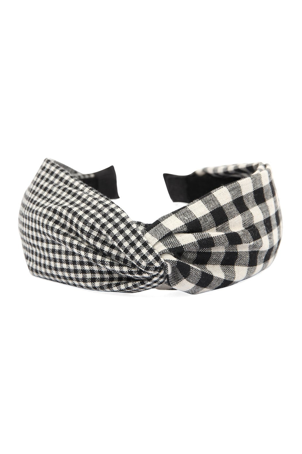 Riah Fashion - Plaid Knotted Fabric Coated Hair Band - 2 COLORS -