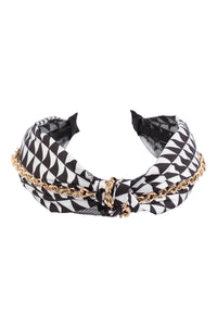 Thumbnail for Chevron Pattern With Chain Knot Headband - 3 COLORS