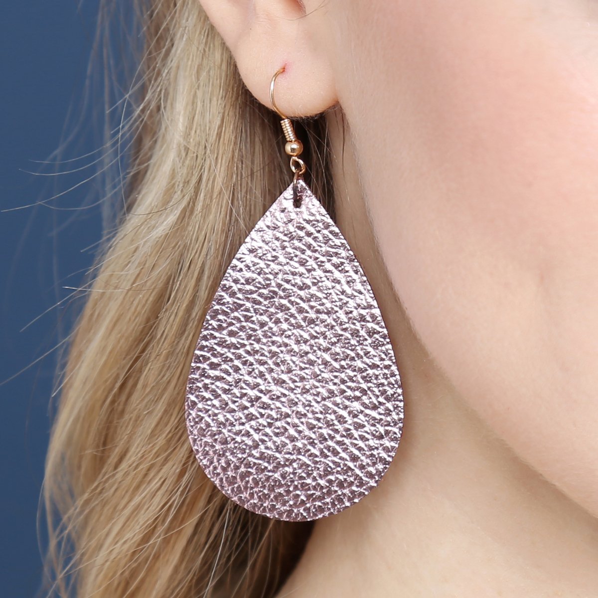 Teardrop Leather Earrings - 18 COLORS -