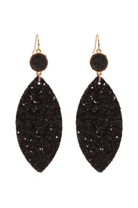 Thumbnail for Riah Fashion - Fabric Sequin Druzy Fish Hook Marquise Earrings - 3 COLORS -