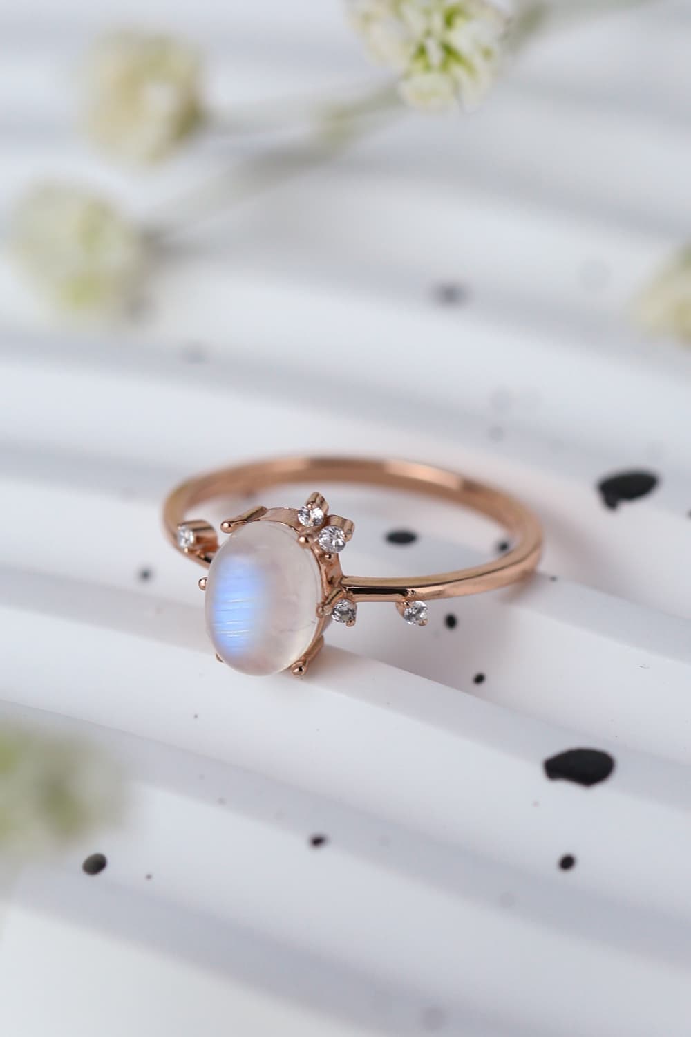 High Quality Natural Moonstone 925 Sterling Silver Ring - T - SIZES 6 THRU 9 -