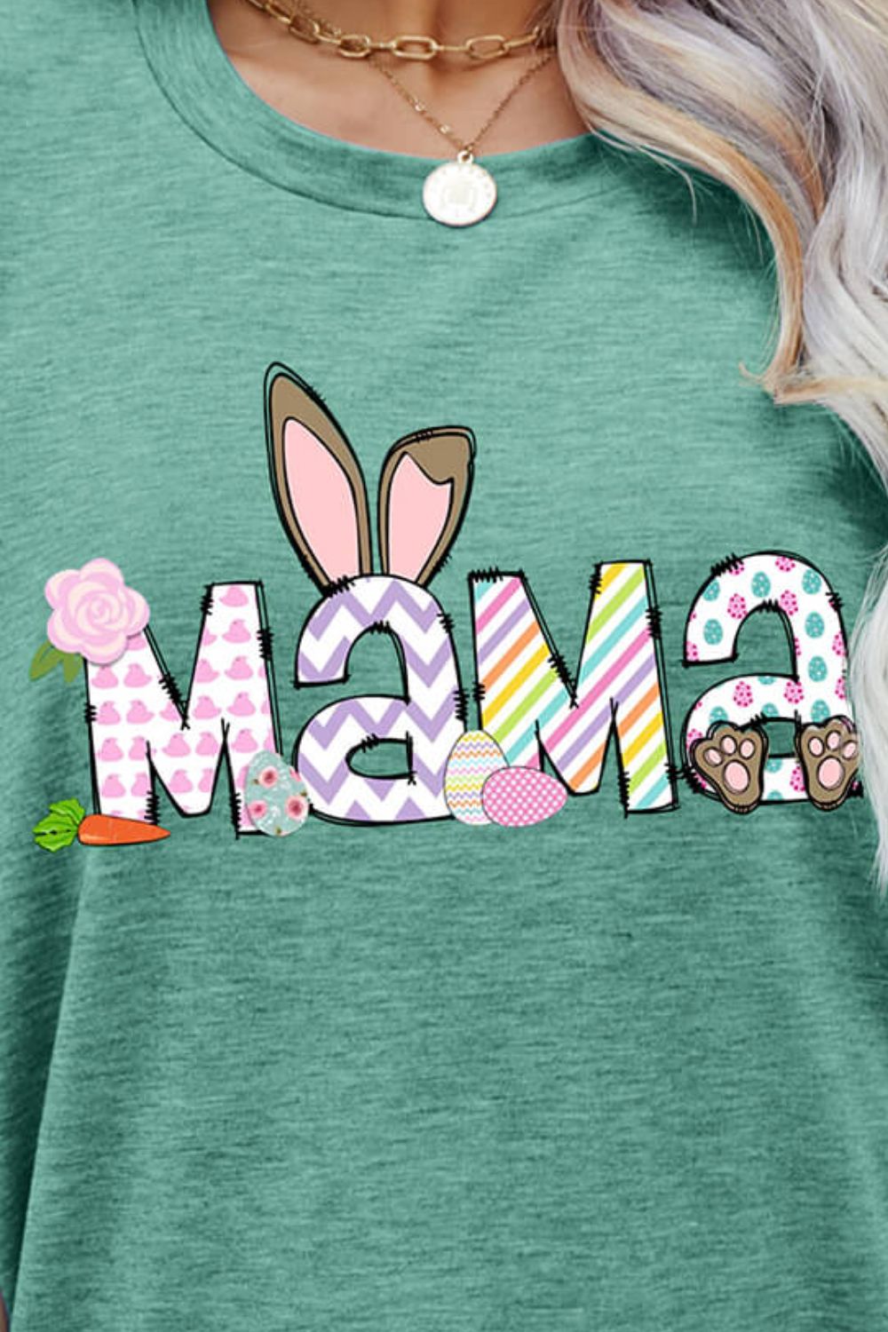 Easter MAMA Graphic Round Neck T-Shirt - T - 6 COLORS -