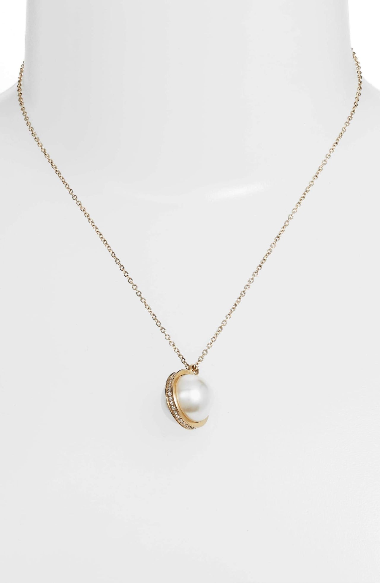 Knotty - Pearl Crystal Orbit Necklace - 3 FINISHES -