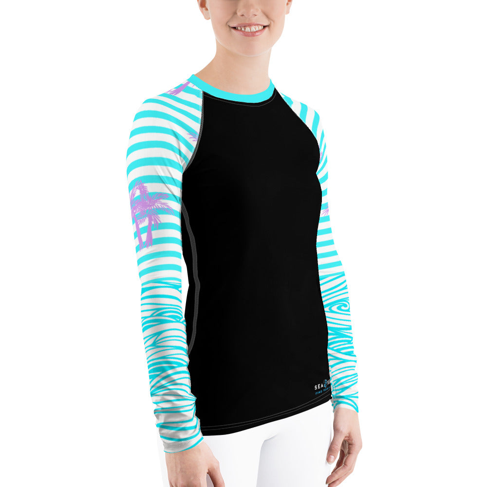 FYC - Women's Reels and Reefs Striped Sea Skinz Performance Rash Guard UPF 40+ - 1 COLOR -