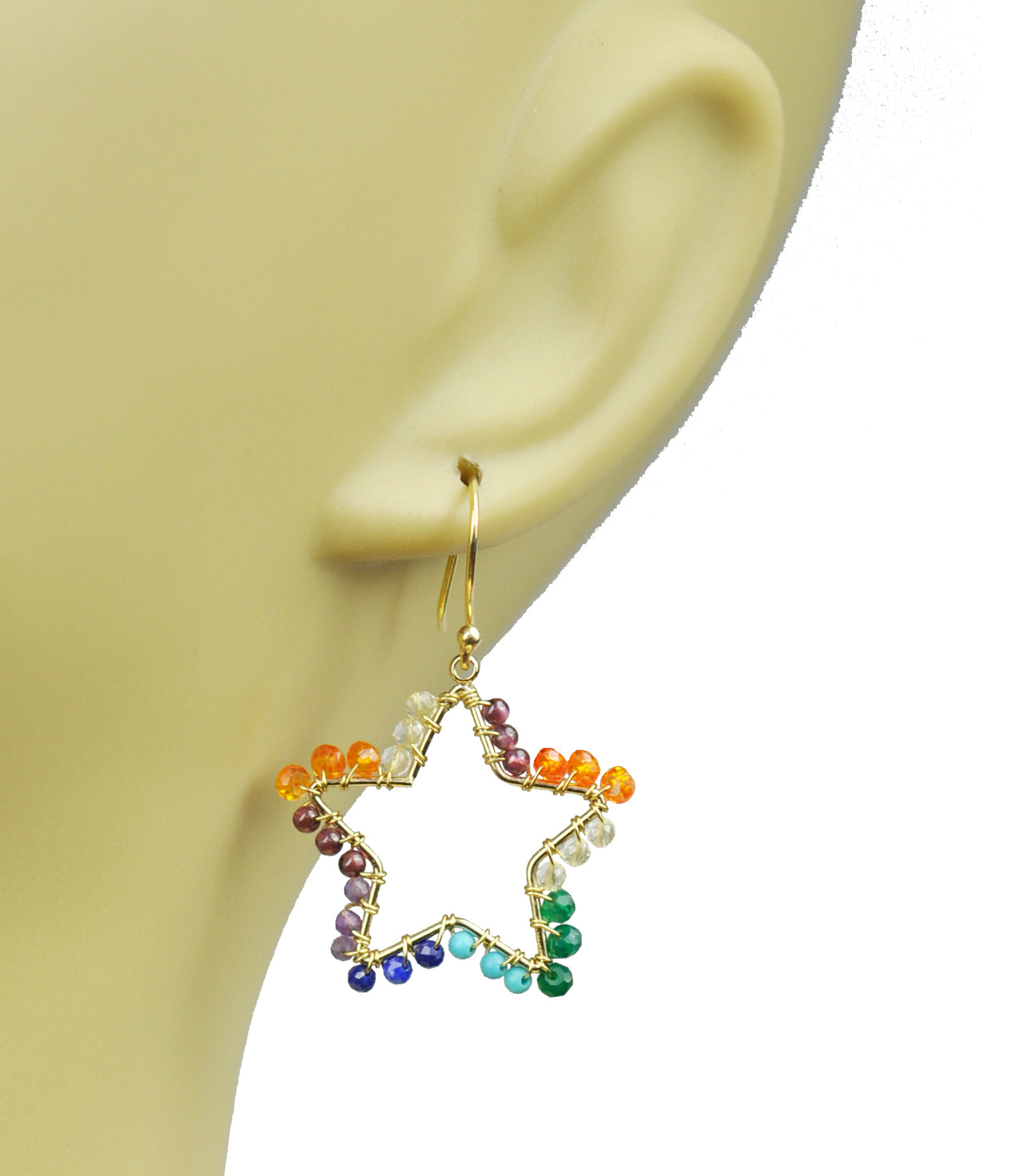 Gena Myint - Chakra Star Vermeil Earrings -