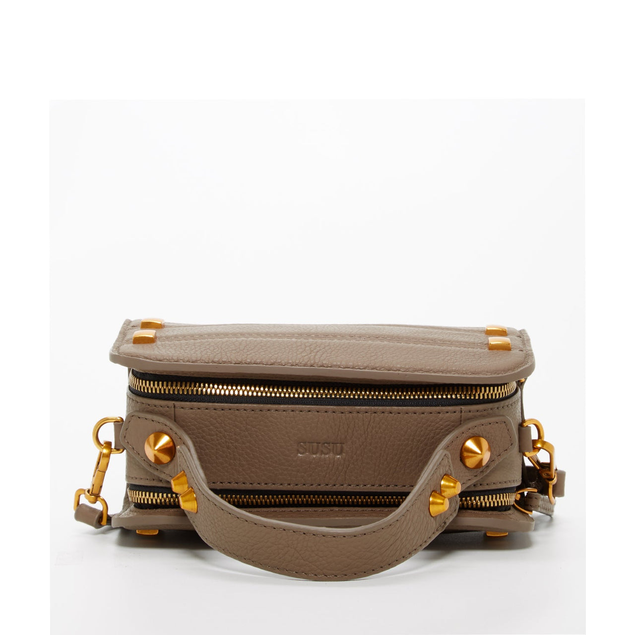 Leather Crossbody Bag Mocha Brown -