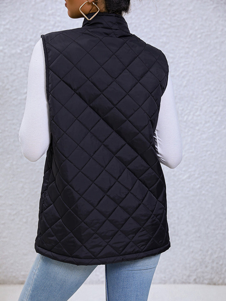 Zip-Up Vest with Pockets - T - 1 COLOR -