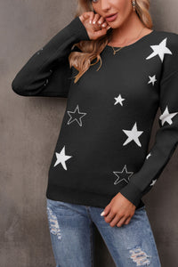 Thumbnail for Star Round Neck Sweater - T - 2 COLORS -