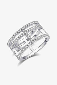 Thumbnail for Adored Moissanite Cutout Wide Ring