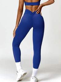 Thumbnail for Ruched Pocketed High Waist Active Leggings - T - 4 COLORS -