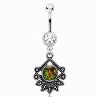 Thumbnail for 316L Stainless Steel Tropical Flower Dangle Navel Ring -