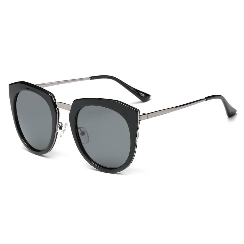 Ferndale | CA12 - Mirrored Polarized Lens Oversize Cat Eye Sunglasses - 6 COLORS -