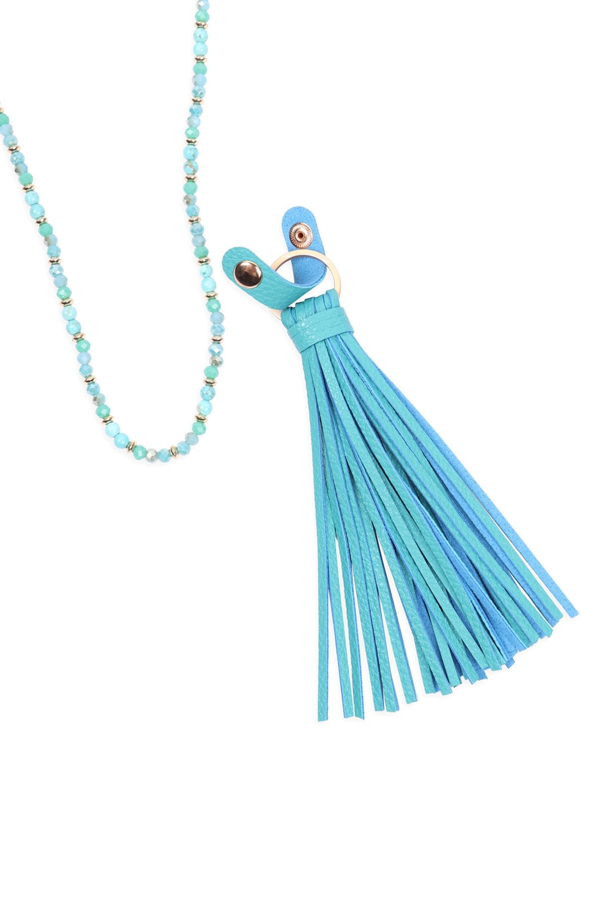 Riah Fashion - Leather Tassel Necklace - 8 COLORS -