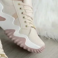 Thumbnail for Lace-Up PU Leather Platform Sneakers - T - 4 COLORS -