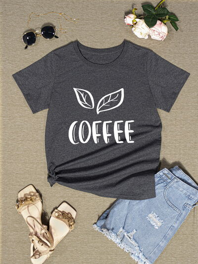 COFFEE Round Neck Short Sleeve T-Shirt - T - 3 COLORS -