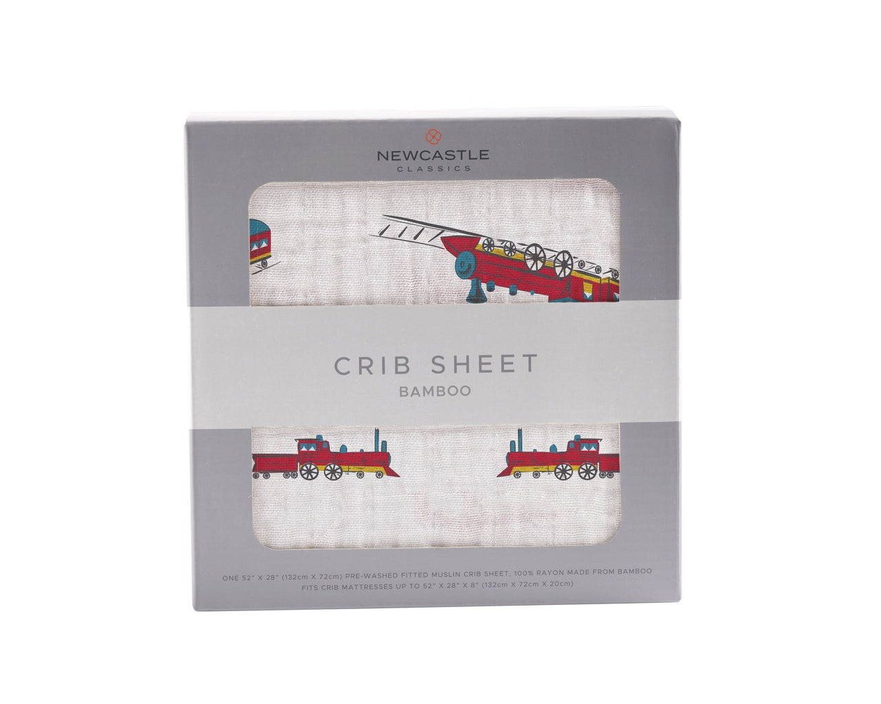 Newcastle - Vintage Steam Train Bamboo Crib Sheet -