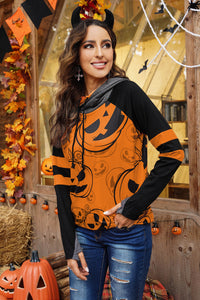 Thumbnail for Jack-O'-Lantern Graphic Hoodie - T - 1 COLOR -